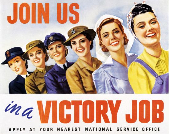 job recruitment ad for women in WWII